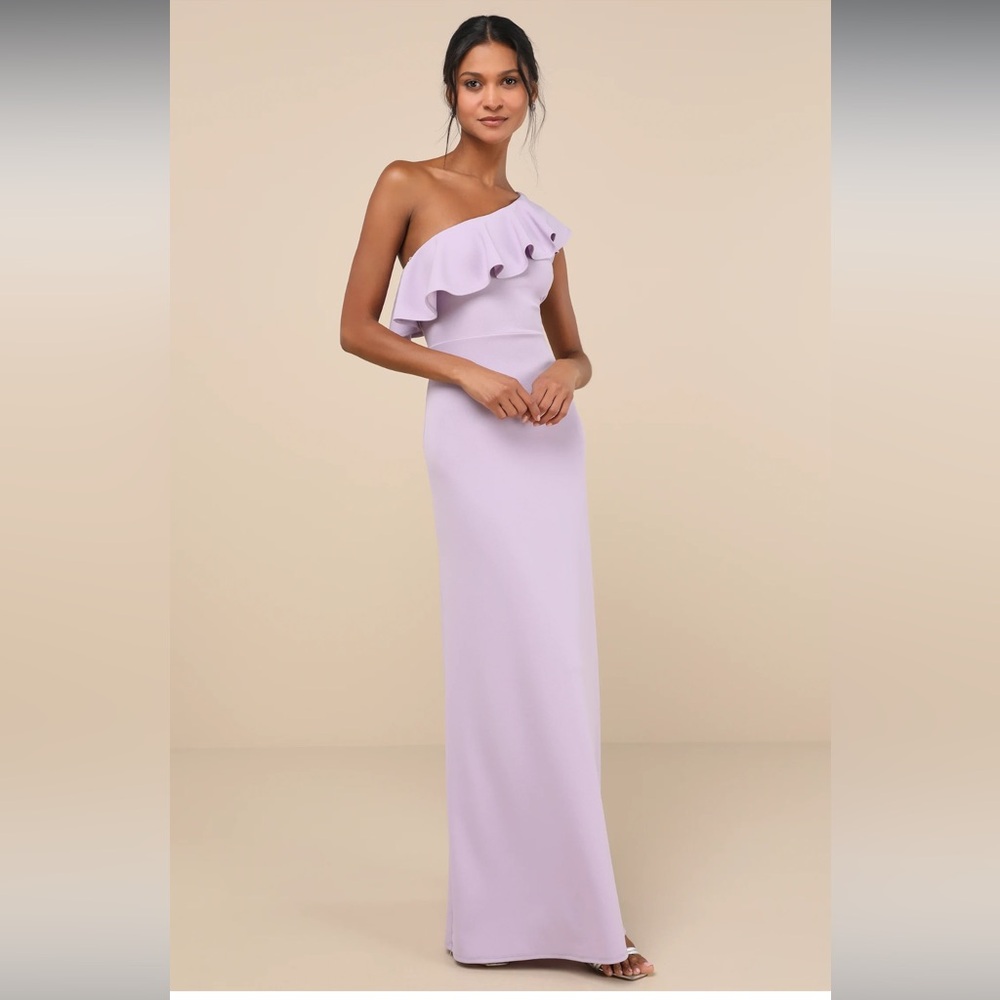 NWT-Women Last Forever Lavender One-Shoulder Ruffle Dress